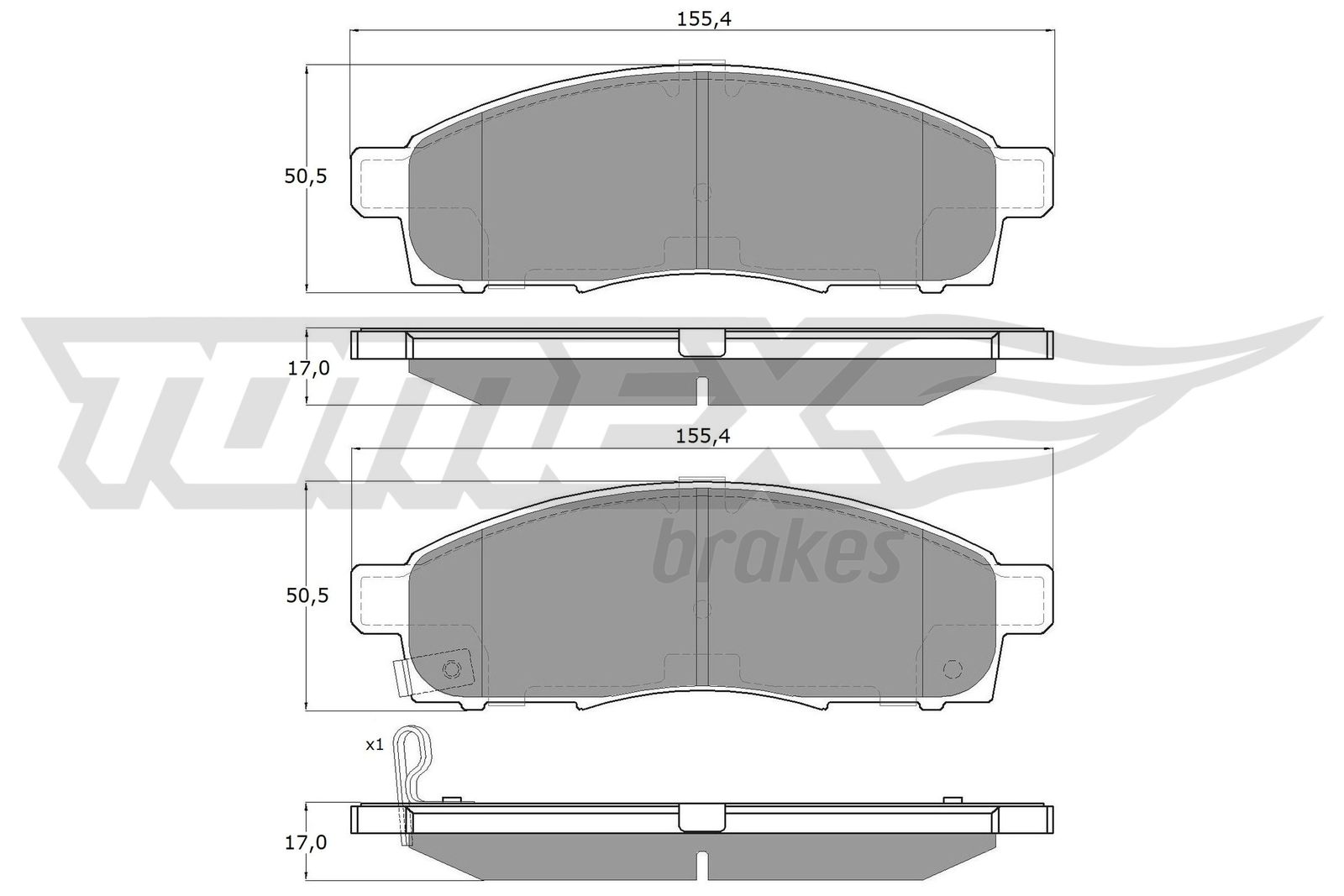 Sada brzdových platničiek kotúčovej brzdy TOMEX Brakes
